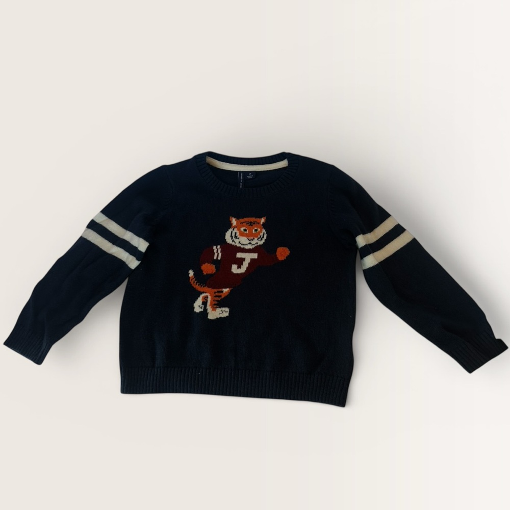 Janie and Jack Navy Sweater with Team Tiger Design